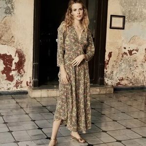 Doen Catskill Dress Green Valley Floral Size S